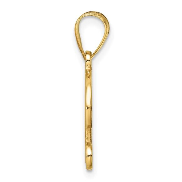 Kazi Luxury 14k Yellow Gold Script Letter D Initial Pendant - Picture 2 of 4